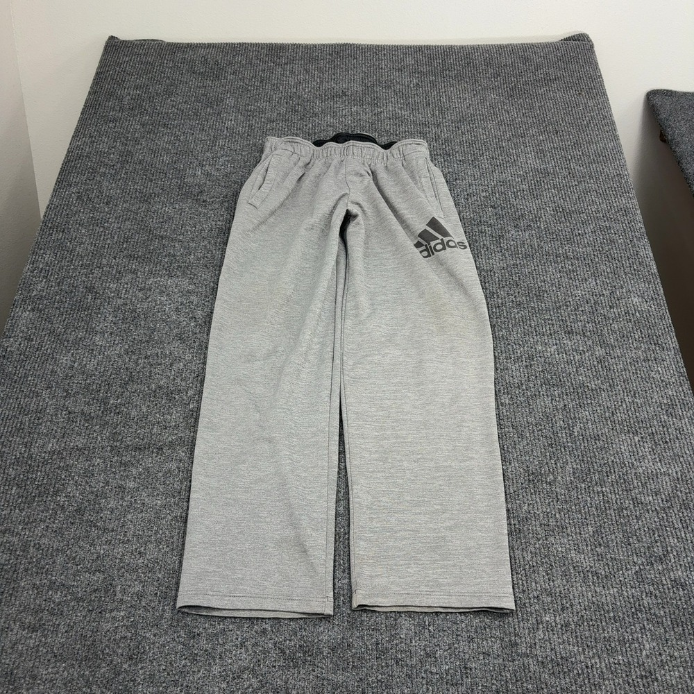 Adidas Pants Mens M Gray Polyester Climawarm Fleece Athletic Training Sportswear
